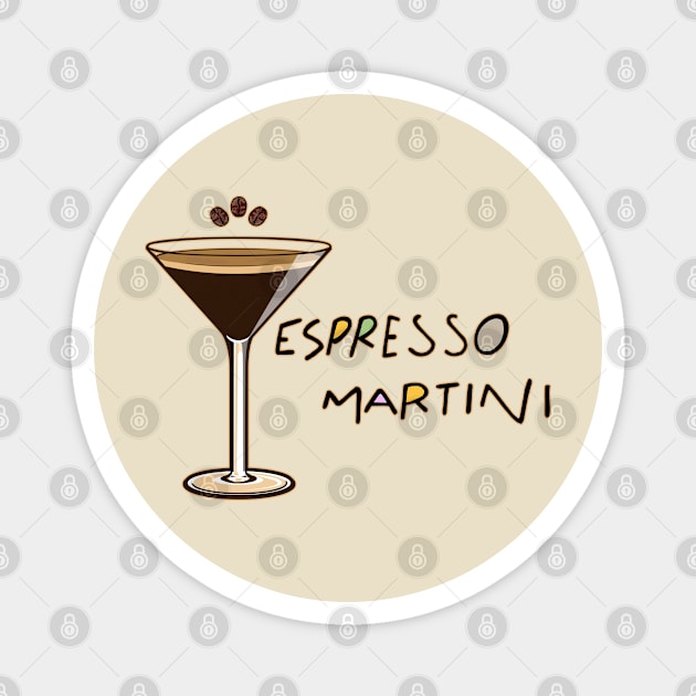 Espresso Martini Illustration Magnet by Love Wild Letters